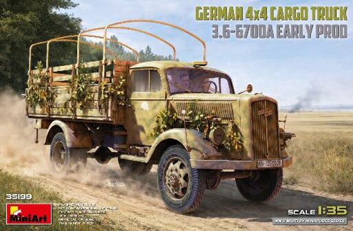 ミニアート 1/35 ドイツ製 3トン 4×4 貨物トラック 3.6-6700A 初期型【MA35199】 プラモデル