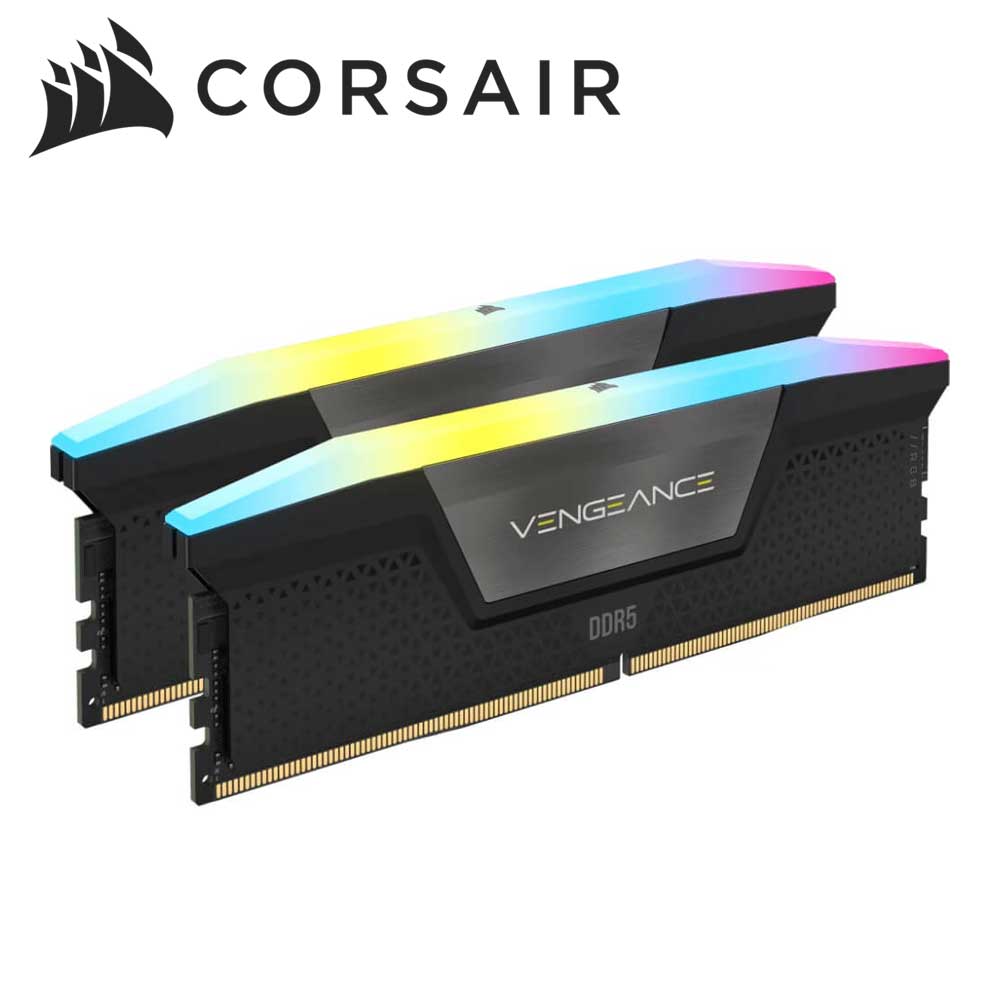 CORSAIR｜コルセア DDR5-6000（PC5-48000）DIMM 32GB（16GB×2）VENGEANCE RGB DDR5 ブラック CMH32GX5M2E6000C36