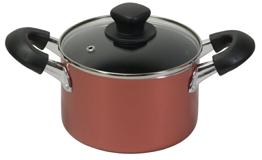 パール金属 【IH対応】ガラス蓋付深型両手鍋 16cm HB-6968(パ-ル) 旨味 ふっ素加工 [HB6968パル]