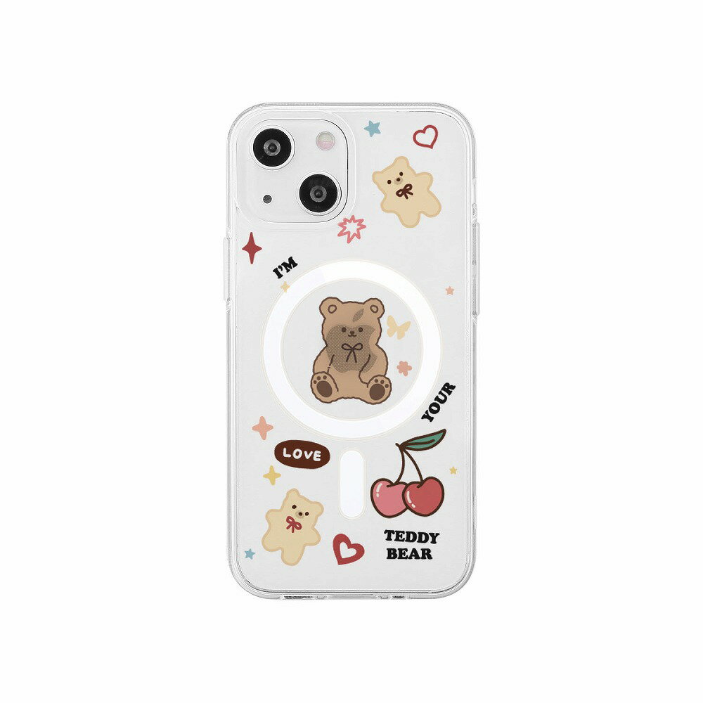 樂天商城 - AKAN iPhone 14用 MagSafe対応クリアケース（テディベア） AK23489I14