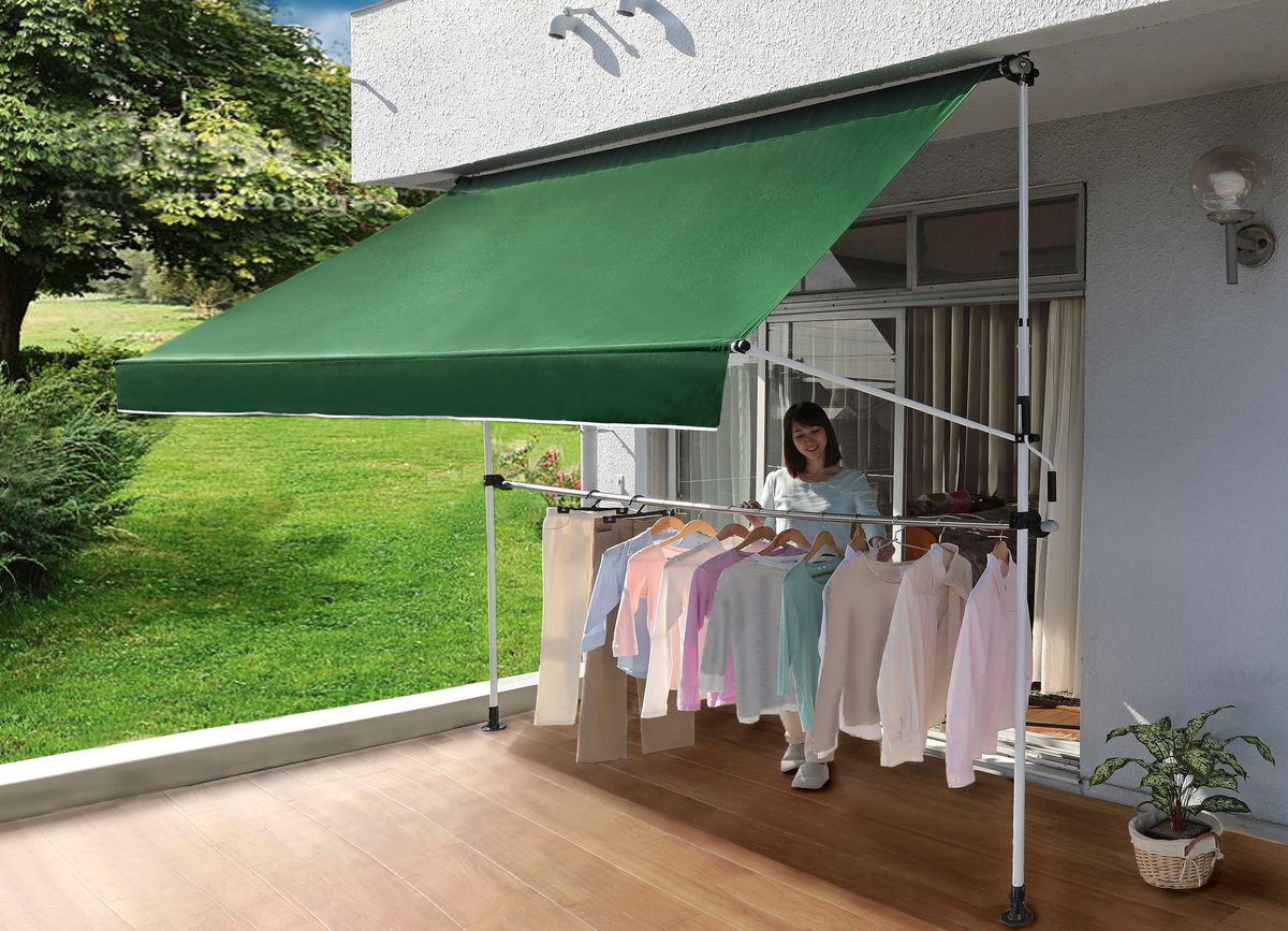 タック 物干し竿付きオーニング4 2m グリーン TAN-901-20A