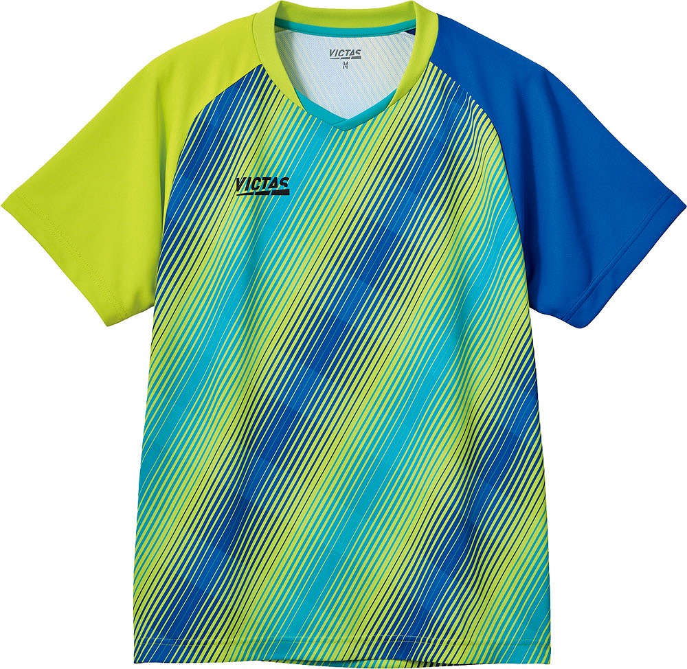 ヴィクタス ジュニア バイアスストライプゲームシャツ（ライムグリーン・サイズ：XL） 612301-4200-XL VICTAS