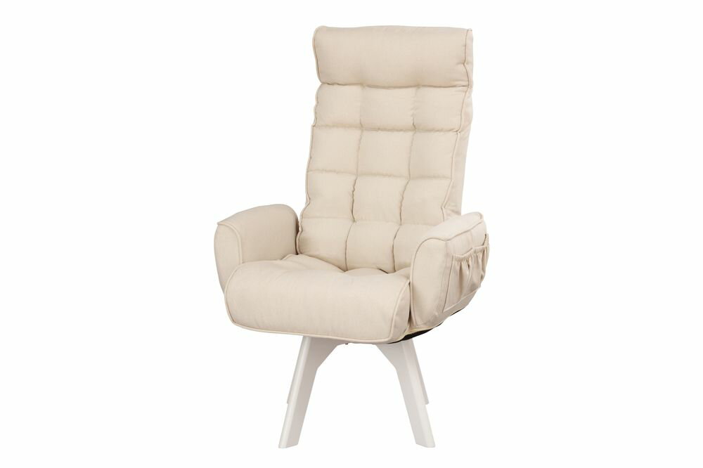 椅子 FACN-KHBホワイト アイリスオーヤマ 回転ファブリックチェア ハイバック (ホワイト) IRIS [FACNKHBホワイト]