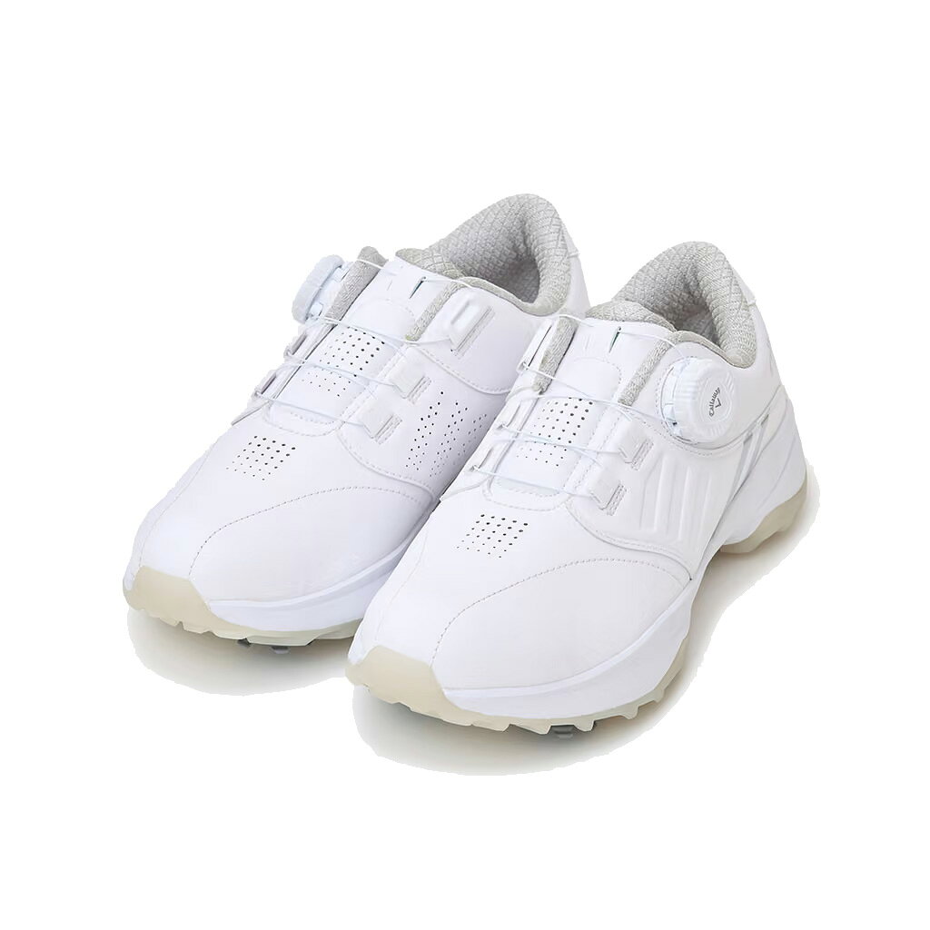 【返品種別A】□「返品種別」について詳しくはこちら□◆「AEROSPORT（エアロスポーツ）」に、女性ゴルファーのための専用設計モデルが登場。◆新開発のスパイクアウトソールがスイング時のグリップ力と安定感を高め、プレー中のブレを抑えて安定したショットをサポートします。◆軽量で柔らかなアッパー素材を採用し、足全体を優しく包み込むような快適なフィット感を実現。◆長時間のラウンドでも疲れにくく、快適な履き心地が持続します。◆シンプルで上品なデザインは、さまざまなゴルフウェアと相性が良く、機能性とファッション性を両立した一足です。◆「AEROSPORT Women’s」？　？　あなたのプレーを美しく、そして力強く支えるキャロウェイのツアーパフォーマンススパイクシューズです。■　仕　様　■素材…・アッパー：合成皮革・ミッドソール：EVA・アウトソール：ラバーウィズ(幅)：EEE[C269962201031240]キャロウェイアウトドア＞ゴルフ用品＞ゴルフシューズ＞レディ−ス