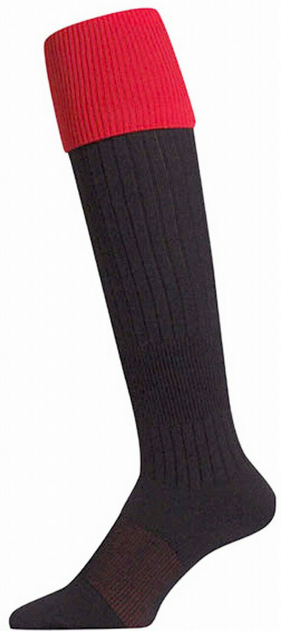 マイン RUGBY SOCKS（ブラック×レッド）　ソックス　25-27cm EBS-409