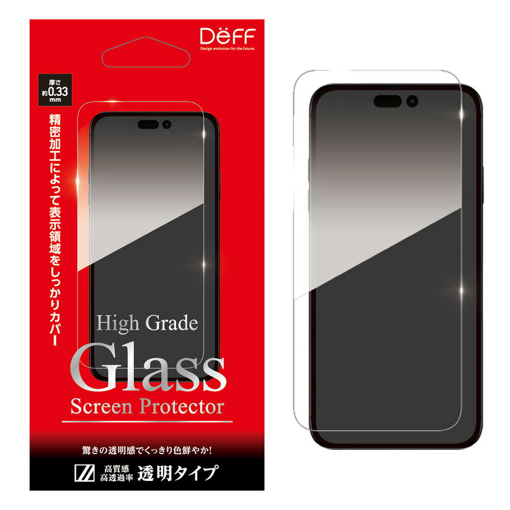 �ǥ����� iPhone 15 Pro�� �վ��ݸ�饹�ե���� High Grade Glass Screen Protector Ʃ�� DG-IP23MPG3F
