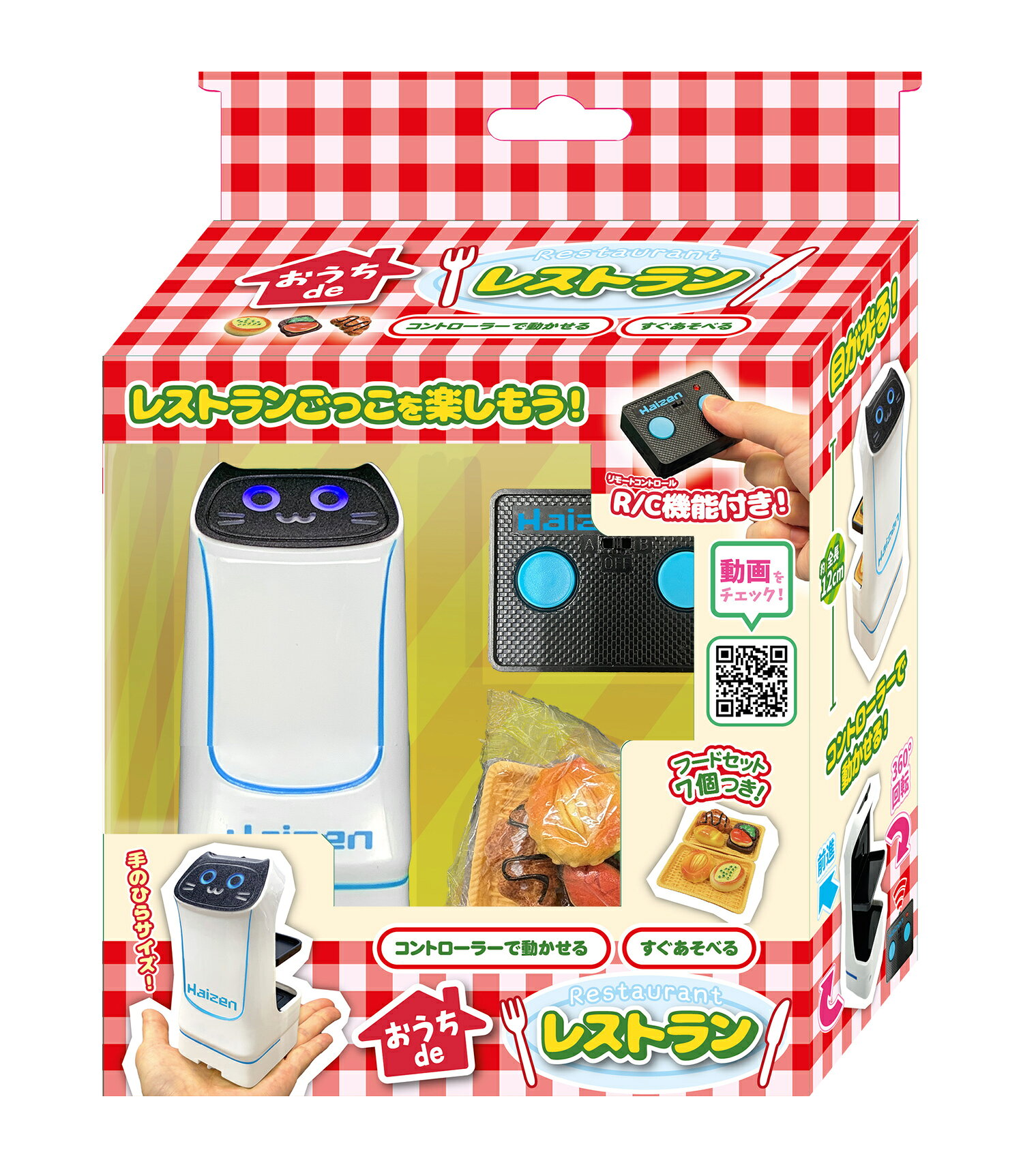 【返品種別B】□「返品種別」について詳しくはこちら□■新製品■2026年07月 発売※画像はイメージです。実際の商品とは異なる場合がございます。※同一と思われるお客様より大量のご注文をいただいた場合、ご注文をお取り消しとさせていただく場合がございます。おうちでレストランごっこが楽しめる！　令和版進化系おままごと！　・専用リモコンで操作ができます。（2CH切り替え有）・前進、その場転回の2WAY走行で思いのままに動かせます。・目が光ります。・テスト用電池入りですぐに遊べます。・乳酸菌飲料のボトルが乗るサイスです。・取り外しができるトレイ付で2段にモノが載せられます。・フードサンプル7個付き【商品仕様】 対象年齢　：　6歳〜おもちゃ＞ロボット・プログラミング＞プログラミングトイ