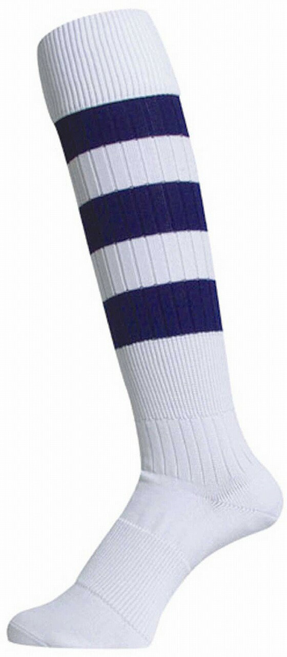 マイン RUGBY SOCKS（ホワイト×ネイビー）　ソックス　25-27cm EBS-803