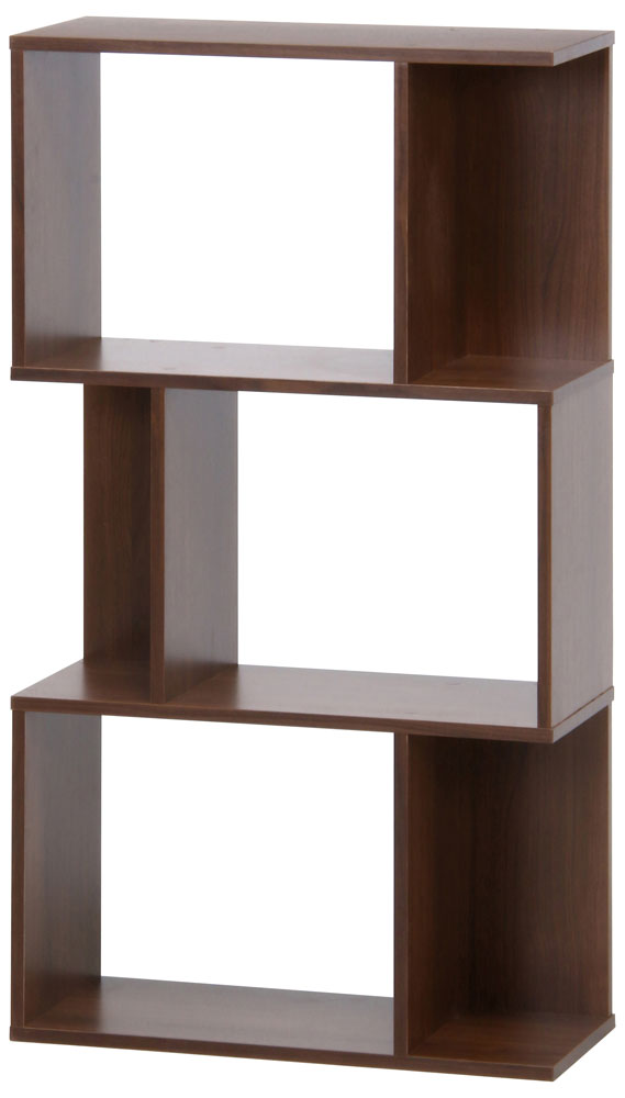 不二貿易 S型ディスプレイラック 3段(ミディアムブラウン) 98711 [98711フジボウエキ]