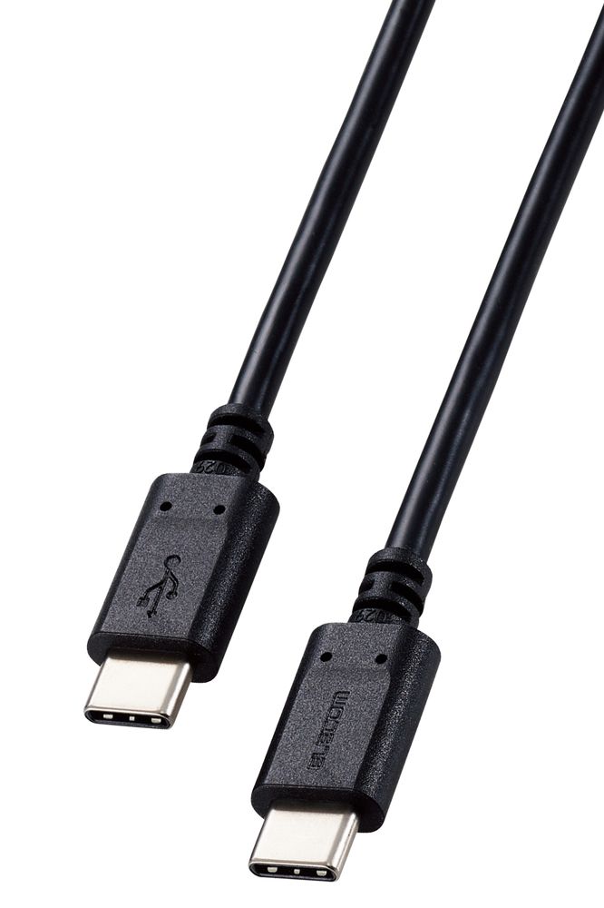 エレコム Type-Cケーブル USB C to C 1.5m PD 100W スリムケーブル 小型化コネクタ（ブラック） MPA-CC5P15BK