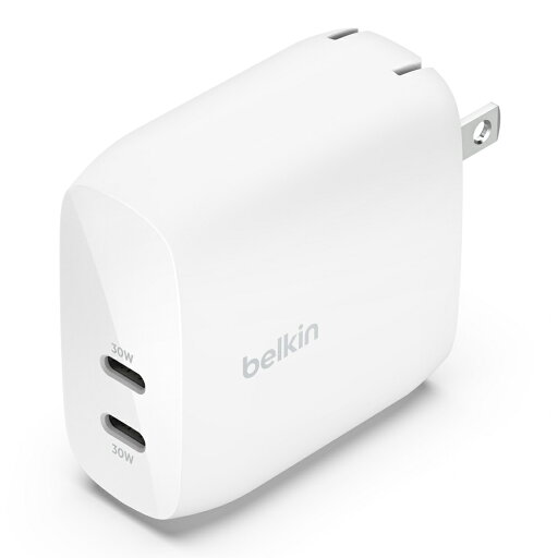 BELKIN 30W + 30W 2ポート PPS USB-C PD急速充電器 WCB010DQWHJP BELKIN 30W + 30W 2ポート PPS USB-C PD急速充電器 WCB010DQWHJP
