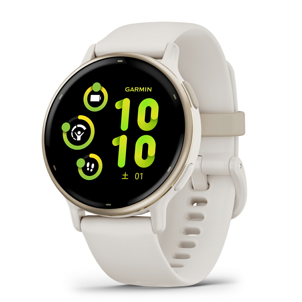 ガーミン vivoactive 5 Ivory / Cream Gold 【Suica対応】スマートウォッチ 010-02862-41 0100286241 【返品種別A】