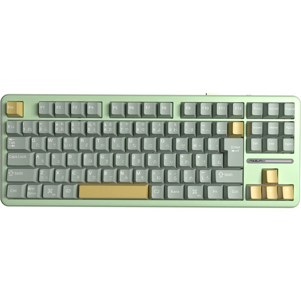 AULA ゲーミングキーボード F87J 日本語配列（グリーン Star Vector Switch） F87J-SV-BO