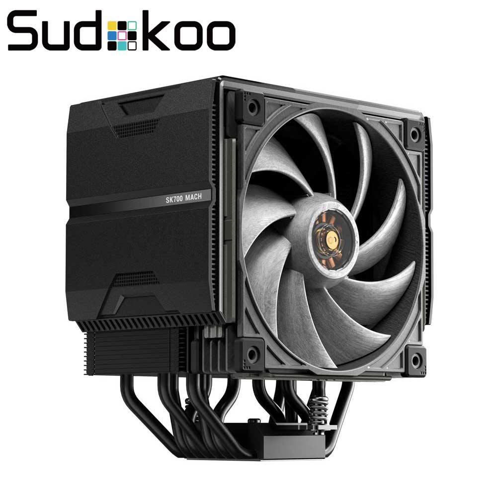 Sudokoo ディスプレイ搭載 マルチソケット対応 サイドフロー型CPUクーラー（ブラック） SK700V-MACH