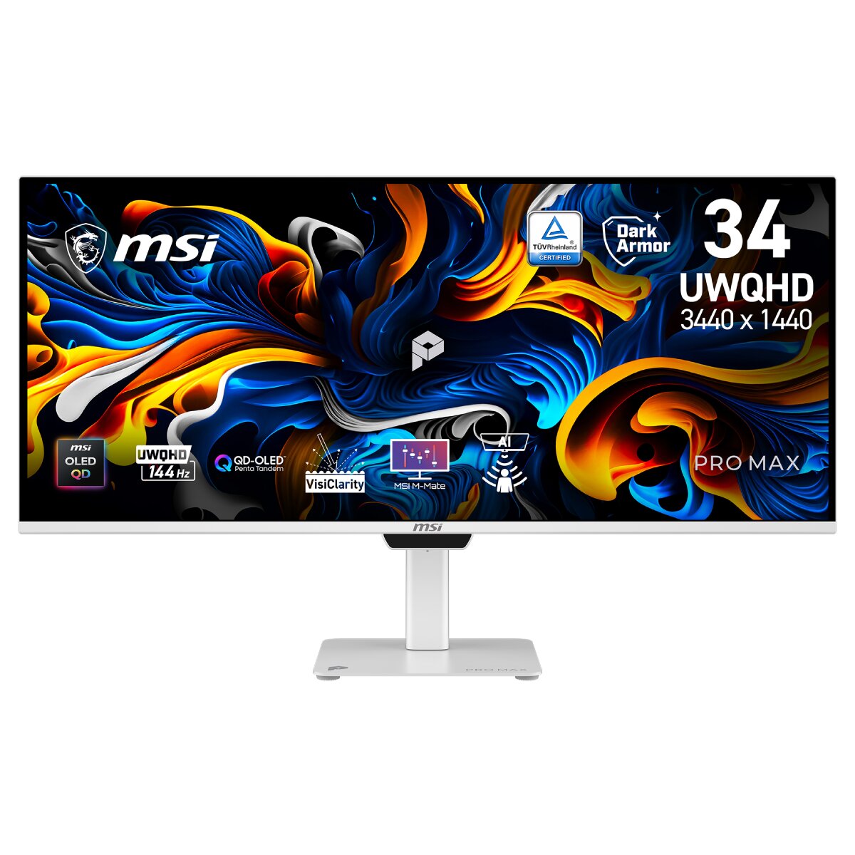 MSI 液晶ディスプレイ(34インチ/QD-OLED/UWQHD 3440 × 1440/144Hz/0.03ms) PRO-MAX-341QPXW14G
