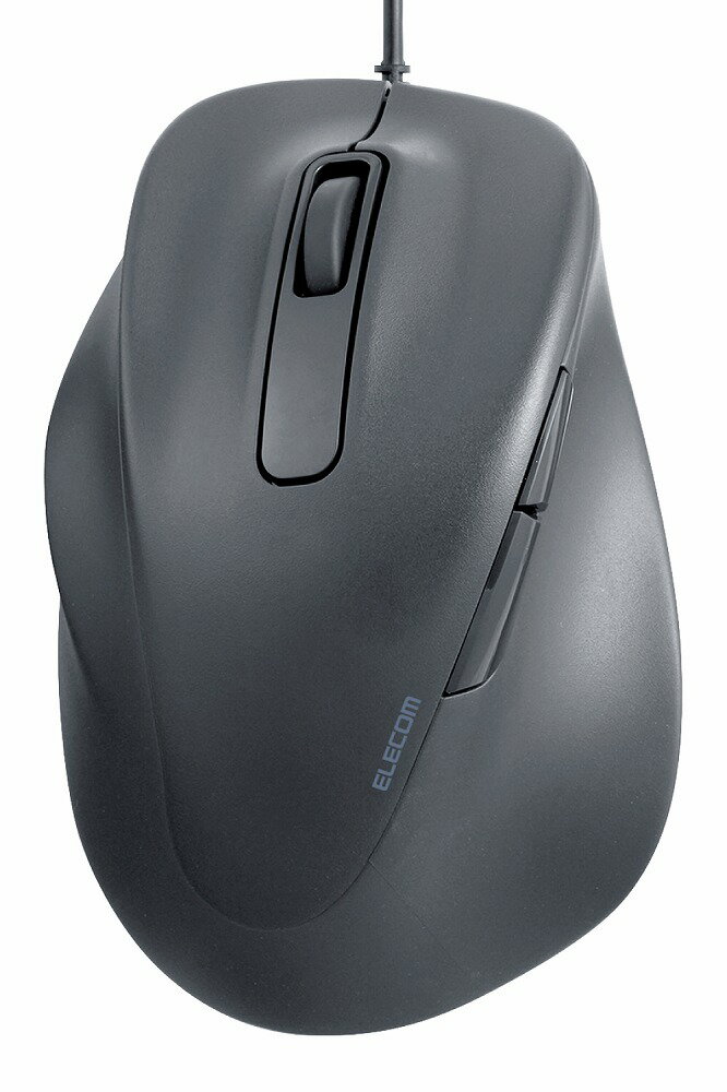 エレコム マウス 有線 静音 5ボタン 左手専用 XLサイズ（ブラック） 究極の握り心地を実現 抗菌 EX-G M-XGXL31UBSKBK