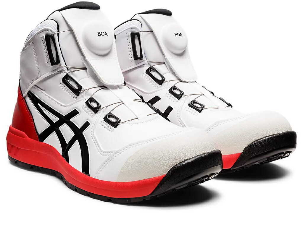 アシックス セーフティシューズ ウィンジョブ CP304 BOA ホワイト×ブラック 25.0cm 1271A030.100-25.0 【安全靴】【JSAA規格A種認定品】 ASICS WINJOB