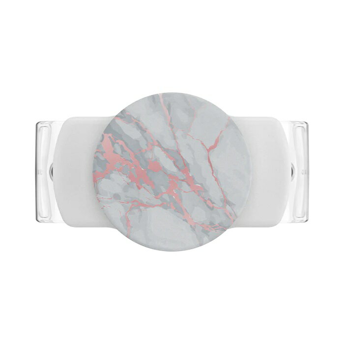PopSockets ローズゴールド マーブル 白 スライドストレッチ(四角い角) Slide Stretch Rose Gold Lutz Marble White with SQUARE Edges 806135