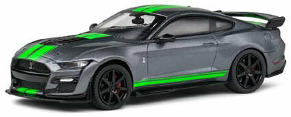 ソリド 1/43 シェルビー マスタング GT500 2020 (グレー/グリーンストライプ)【S4311504】 ミニカー