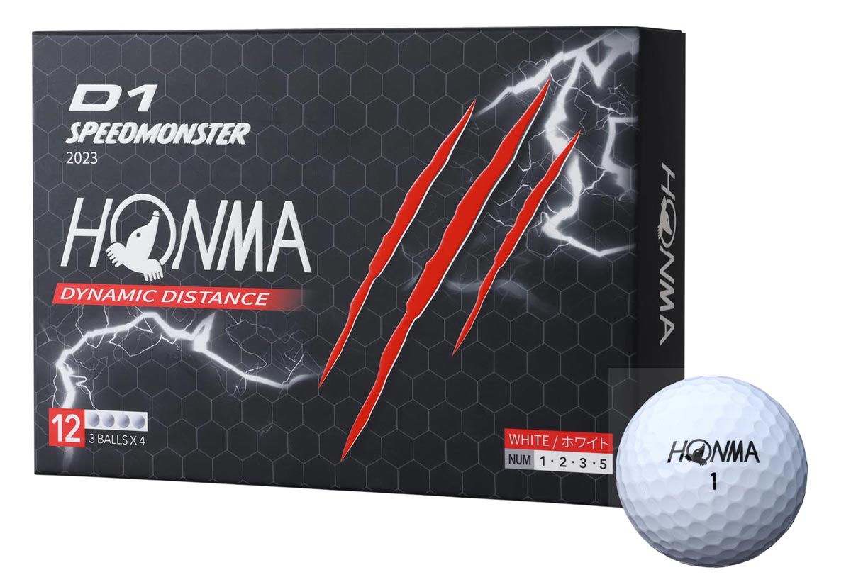 本間ゴルフ D1 SPEEDMONSTER ゴルフボール 1ダース 12個入り(ホワイト) BT2302-WH HONMA GOLF