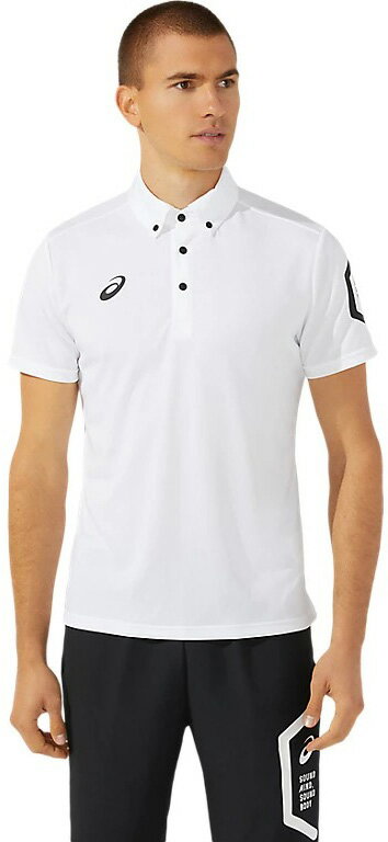Rakuten - アシックス メンズ ドライポロシャツ（ブリリアントホワイト・サイズ：L） 2031D728-100-L TEAM　HEXAGON　POLO　RECYCLE