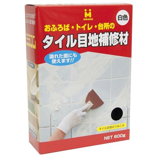 乐天商城 - タイル目地材（白）600g 日本ミラコン タイルメジザイシロイロ600G
