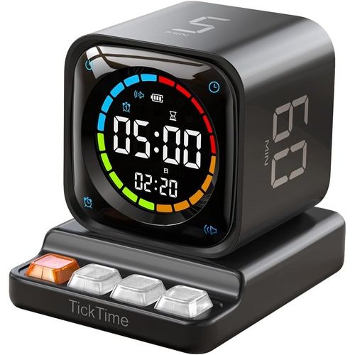 llano｜エルラノ 勉強タイマー ミニPC型デジタルタイマー TickTimer （ブラック） TickTime ポモドーロタイマー+置き時計 TK3-B