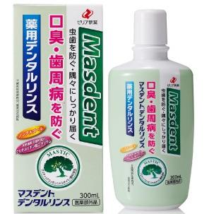 【返品種別A】□「返品種別」について詳しくはこちら□※仕様及び外観は改良のため予告なく変更される場合がありますので、最新情報はメーカーページ等にてご確認ください。◆マスデントデンタルリンスは、液体で隅々までみがける。◆口臭と歯周病※を防ぐ。◆液体タイプなのでお口の隅々までしっかり届く。◆ノンアルコール、合成殺菌剤不使用で刺激少なめ。◆マスティックエッセンシャルオイルを香料として配合。※歯周病は、歯周炎、歯肉炎の総称です。◆歯周炎（歯槽膿漏）の予防、歯肉炎の予防、口臭の防止、タバコのやに除去、むし歯を防ぐ、歯を白くする、口中を浄化する、口中を爽快にする。■使用方法適量を口にふくみ、歯及び歯ぐきをブラッシングしてください。※適量の目安は約10mL、キャップ内側の線までです。※10〜20秒を目安に口に含んでください。■成分：湿潤剤…濃グリセリン薬用成分…ポリエチレングリコール400、グリチルリチン酸二カリウム可溶化剤…ポリオキシエチレン硬化ヒマシ油pH調整剤…クエン酸Na、クエン酸香味剤…香料保存剤…安息香酸Na、パラベン清涼剤…l-メントール※商品の改良や表示方法の変更などにより、実際の成分と一部異なる場合があります。実際の成分は商品の表示をご覧ください。ゼリア新薬工業広告文責：株式会社Joshin(06-6633-1111)日用雑貨＞バス・トイレ・洗面＞洗面＞オーラルケア＞歯磨き粉