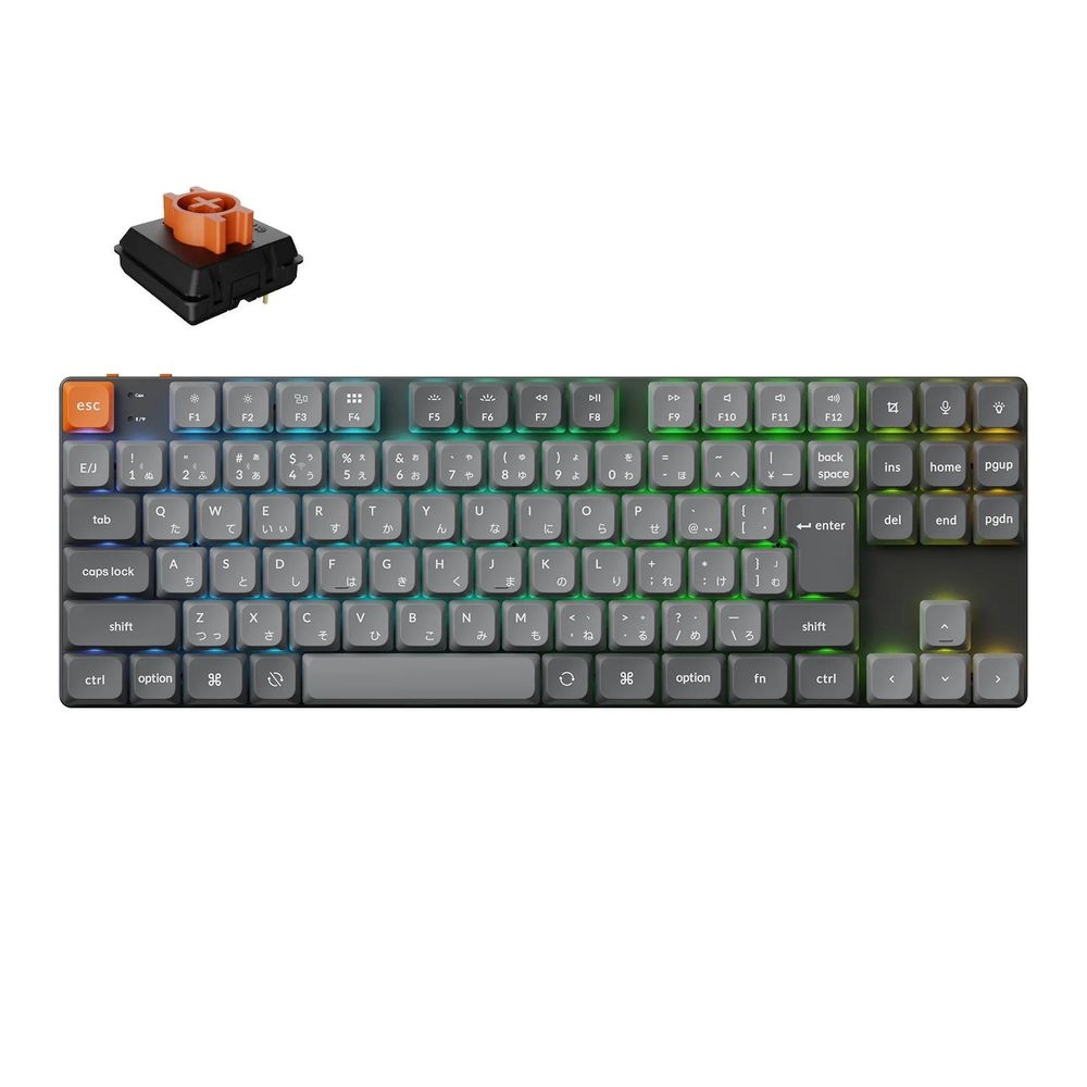 Keychron K1 Max QMK/VIA ワイヤレス カスタム・メカニカルキーボード RGBライト(ホットスワップ対応) 日本語配列 ロープロファイルKeychron Silent（静音） 赤軸 K1M-H6Z-JIS