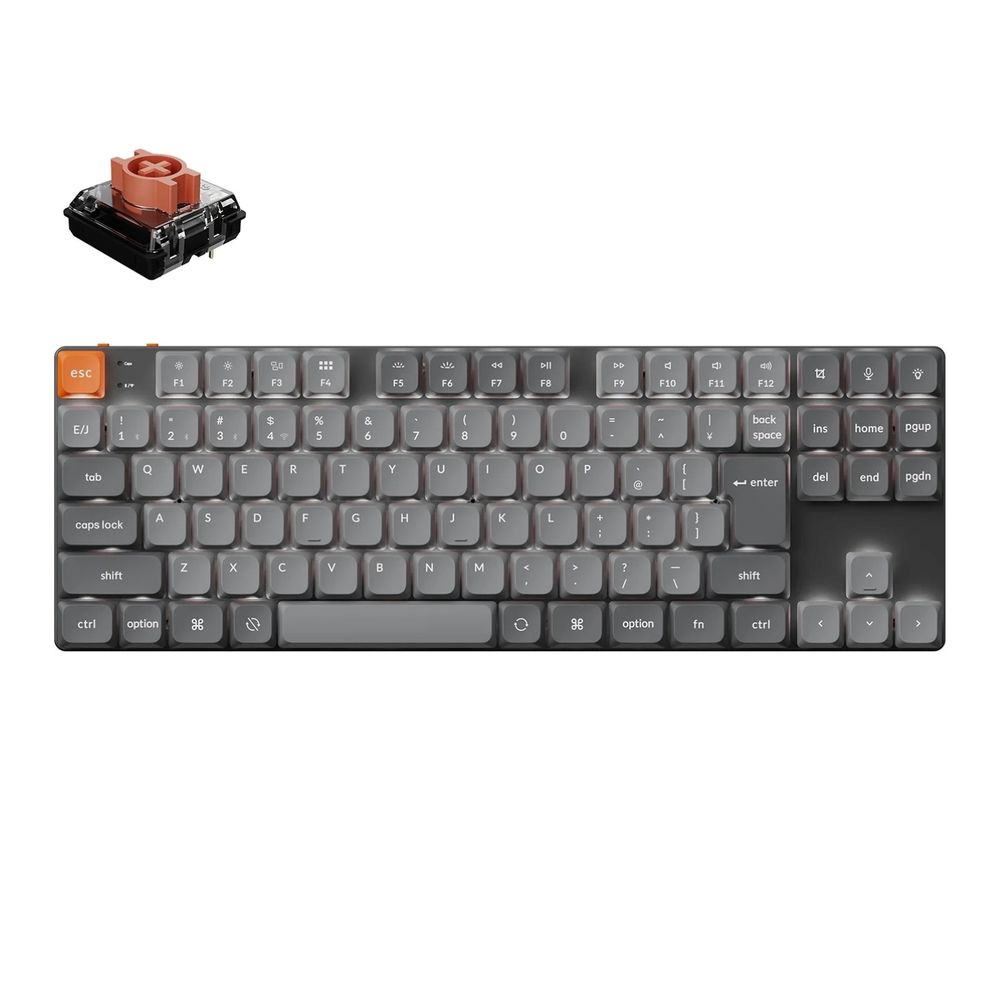 Keychron K1 Max QMK/VIA ワイヤレス カスタム・メカニカルキーボード White LED 日本語配列・かな印字なし ロープロファイルKeychron Silent（静音） 赤軸 K1M-A6V-JIS