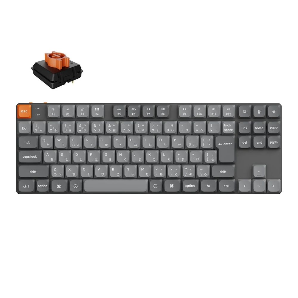 Keychron K1 Max QMK/VIA ワイヤレス カスタム・メカニカルキーボード White LED 日本語配列 ロープロファイルKeychron Silent（静音） 赤軸 K1M-A6Z-JIS