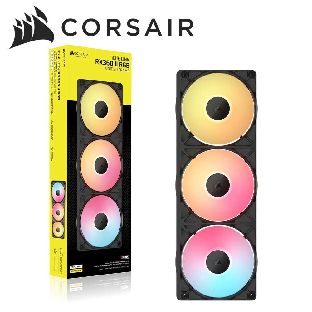 CORSAIR PCケースファン iCUE LINK RX360 II Unified Frame RGB Fans Expansion（ブラック） CO-9051061-WW