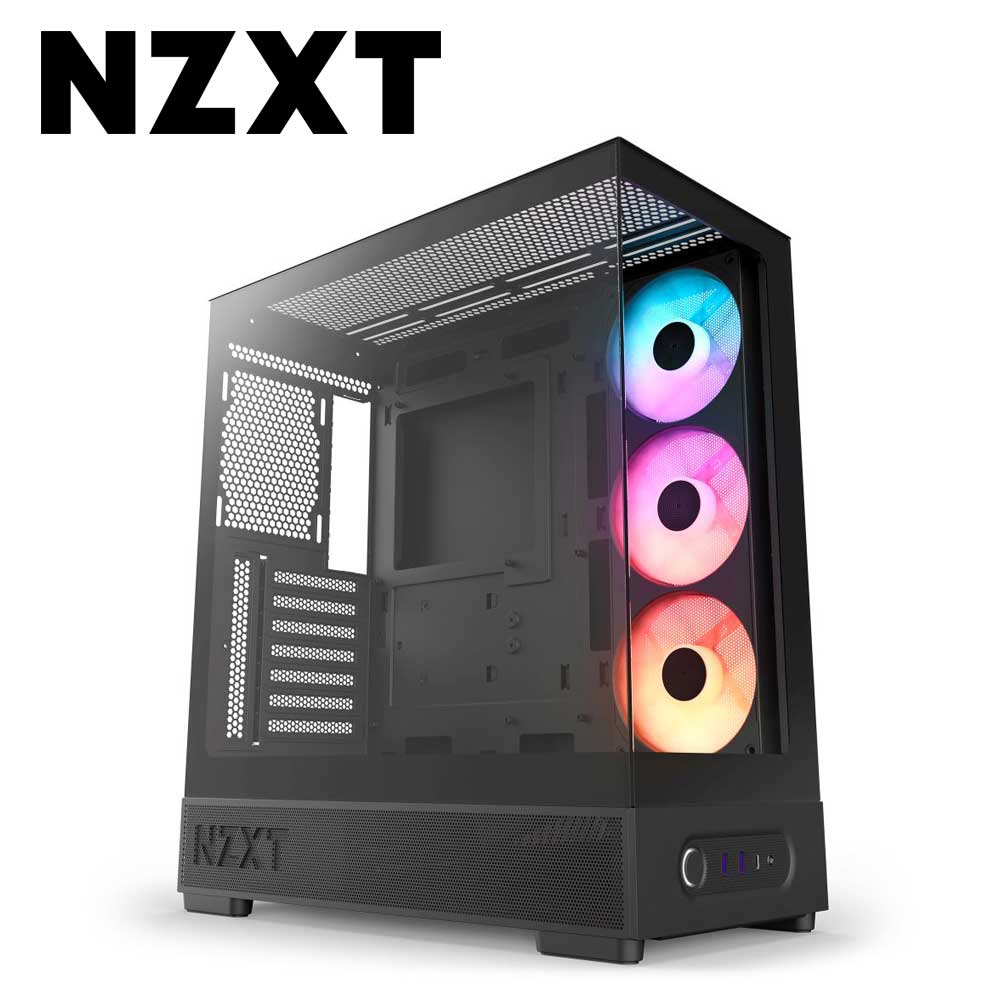 NZXT ピラーレス ミドルタワー PCケース （ATX / Micro-ATX / Mini-ITX） S5 RGB（ブラック） CC-S51FB-01