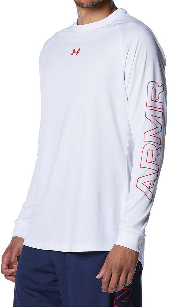 DOM-1381373-100-MD アンダーアーマー テック グラフィック ロングスリーブTシャツ(White/Red・サイズ：MD) Under Armour UA