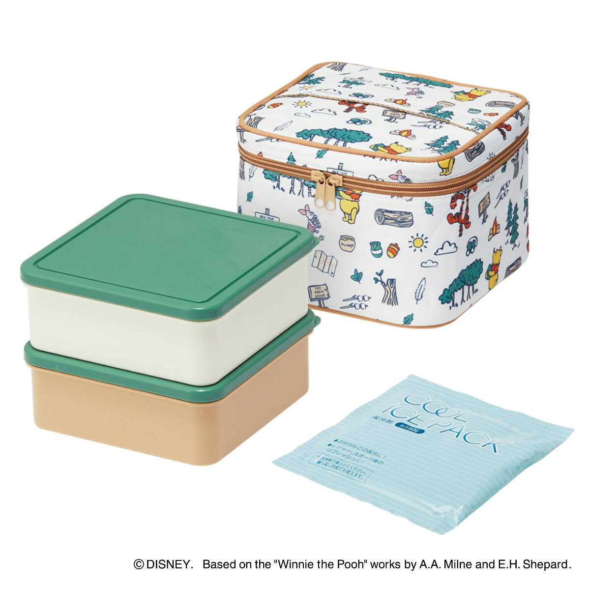 【返品種別A】□「返品種別」について詳しくはこちら□かわいいランチボックスで楽しいピクニックを◆ピクニックや行事にぴったりな行楽用の弁当箱です。◆保冷剤付きで暑い季節でも安心です。◆バッグの内側はアルミ蒸着仕様になっているので保冷効果が期待できます。◆取り外し可能な保冷剤トレーがついています。◆ランチバッグには小物の収納に便利なメッシュポケットがついています。■　仕　様　■サイズ(約)： 幅17×奥行17×高さ6.5cmランチバッグ(約)：幅19.5×奥行19.5×高さ14.5cm材質：【弁当箱】蓋：EVA樹脂本体、仕切り、保冷トレー：ポリプロピレン【ランチバッグ】表地：ポリエステル裏地：アルミ蒸着フィルム断熱材：発泡ポリエチレン【保冷剤】高吸水性ポリマー容量(約)：2240ml（保冷剤無し容器：1300ml/保冷剤有り容器：940ml）内容量：1個（本体、仕切り、ランチバッグ、保冷剤）パーツ別耐熱温度(約)：蓋：60度本体、仕切、保冷トレー：120度食器洗い乾燥機：使用不可電子レンジ：使用不可備考：【生産国内訳】本体：日本製[KCPC2スケタ]スケーターアウトドア＞アウトドア用品＞焚火台・バーベキュー・クッキング＞クッキング・アクセサリー