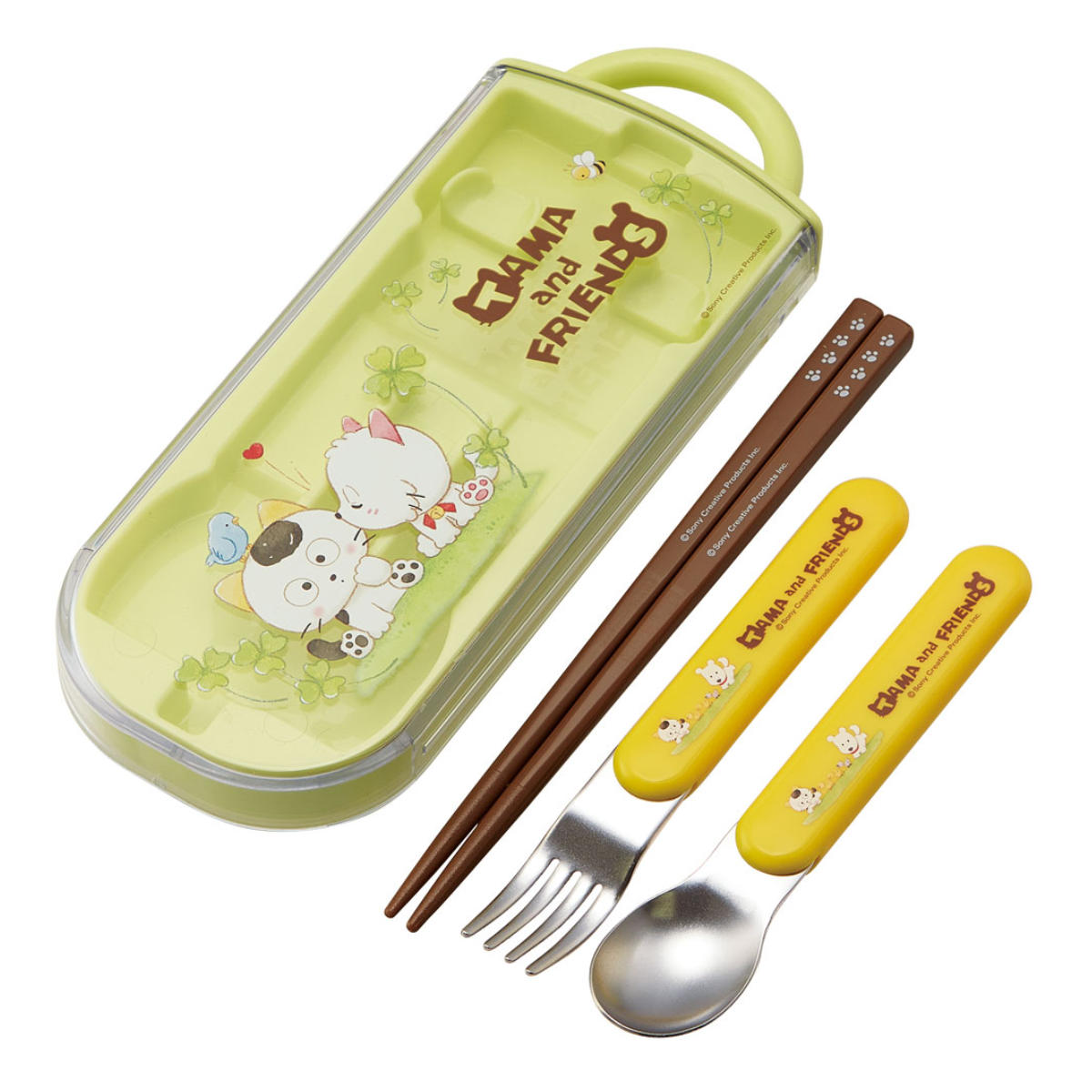 【返品種別A】□「返品種別」について詳しくはこちら□食洗機対応のスライド式で開けやすいトリオセット◆人気キャラクターのお箸・フォーク・スプーン・ケースのセットです。◆指を掛けてスライドできるケースなので、小さなお子様でも簡単に開閉することができます。◆衝撃に強く丈夫な構造です。◆樹脂部分には抗菌加工が施されています。◆すべての細菌の増殖を抑制するものではありません。◆分解できて洗いやすく、いつでも清潔にお使いいただけます。◆便利な名前シール入りです。◆お箸には名前を入れられるスペース付きです。◆食洗機対応です。■　仕　様　■サイズ(約)： 幅19.8×奥行7.6×高さ1.7cmお箸の長さ(約)：16.5cmスプーン・フォーク長さ(約)：13cm重量(約)： 150g材質：ケース蓋・お箸：AS樹脂/ケース本体：ポリプロピレン/スプーン・フォーク先：ステンレス鋼/スプーン・フォーク持ち手：ABS樹脂内容量：1セットパーツ別耐熱温度(約)：ケース蓋・お箸・スプーン・フォーク：100度、ケース本体：140度食器洗い乾燥機：使用可能[425132スケタ]スケーターアウトドア＞アウトドア用品＞焚火台・バーベキュー・クッキング＞クッキング・アクセサリー