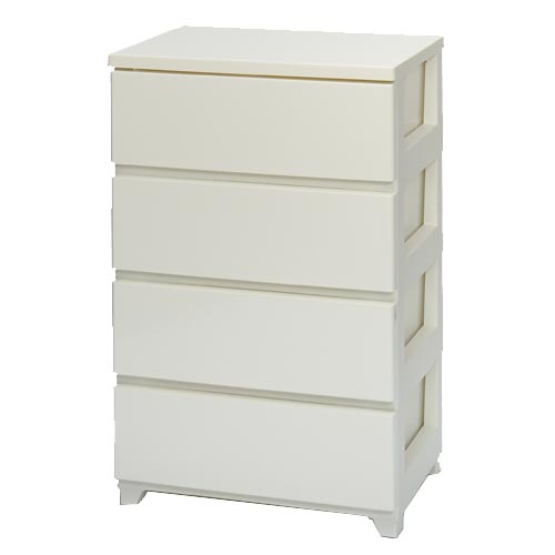 【返品種別A】□「返品種別」について詳しくはこちら□◆部屋に合わせてコーディネート出来る、自分スタイルのデザイン家具。◆高級感のある超光沢加工の天板＆フロントパネル。◆女性の指（爪）にやさしく引出しやすい下取っ手。◆フルフラットで美しく強度に優れた強化2重構造天板（耐荷重：約10kg）◆インテリア性の高い脚付き。◆ローラー付きで、重いものを収納してもスルリとスムーズに開閉できます。◆引出し・本体リブにわずかな傾斜がありセルフクローズでピタッと閉まる。■　仕　様　■サイズ（約）：幅55.3×奥行40.4×高さ86.9cm質量（約）：10kg引出内寸（約）：幅47.6×奥行35.3×高さ15.5cm耐荷重（約）：天板10kg、引出4kg（1杯あたり）材質・・・外天板、引出し、本体枠、脚：ポリプロピレン内天板、フロントパネル：ポリスチレンローラー部品：POM樹脂、スチールネジ：スチールスベリ止め：ウレタンフォーム完成品（脚のみお客様取付）[カラスタイルチエスト4ダンホワイト]JEJアステージ生活家電＞収納家具＞チェスト・衣類ケース・衣類収納＞チェスト（タンス）