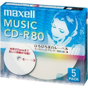 CDRA80WP.5S マクセル 音楽用CD-R80分5枚