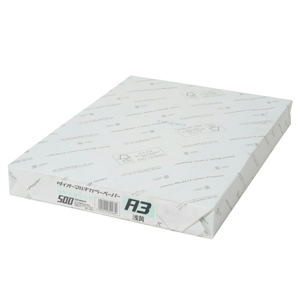 A3 Size Paper - プラス ダイオーマルチカラー［A3/浅黄色/500枚入］ PLUS CW-640C(86425)