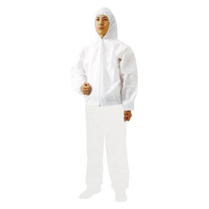 トラスコ中山 不織布使い捨て保護服フード付ジャンバー Mサイズ TPCFM