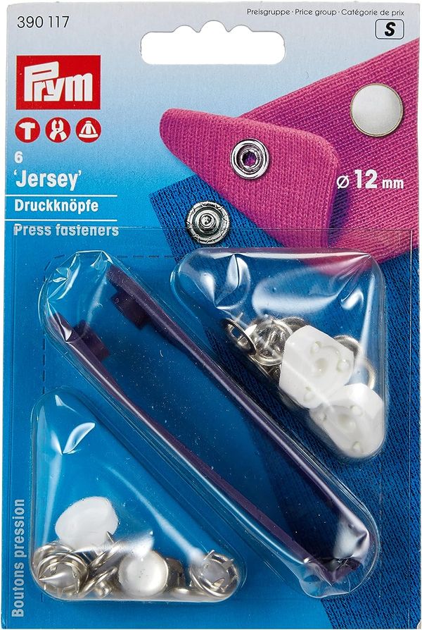 Snap Button - Prym スナップボタン Jersey(クリアホワイト) PRM390117