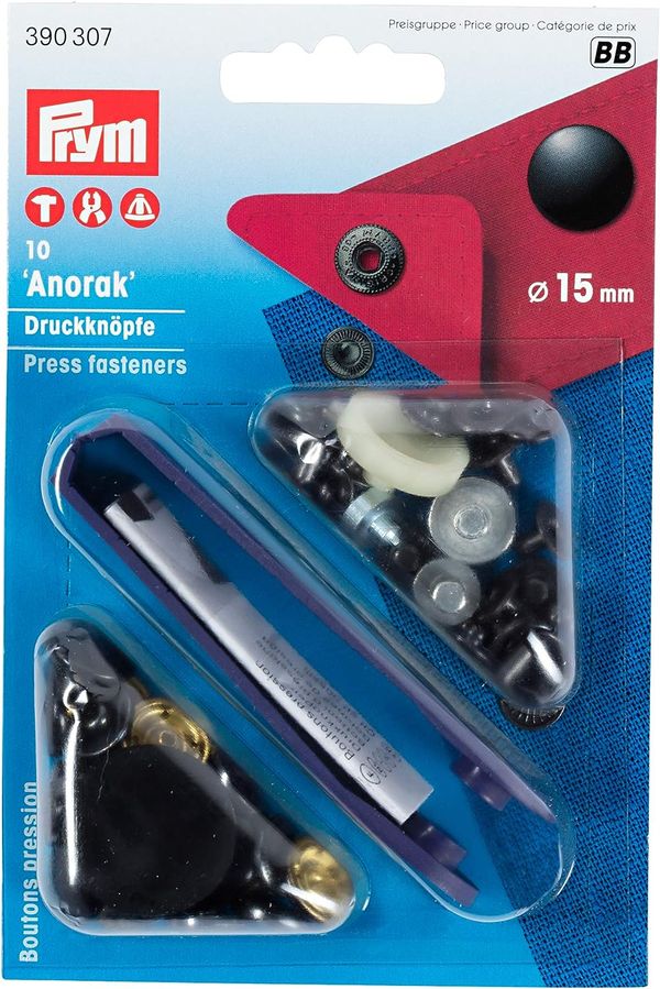 Button - Prym スナップボタン Anorak キット付(ブラック) PRM390307