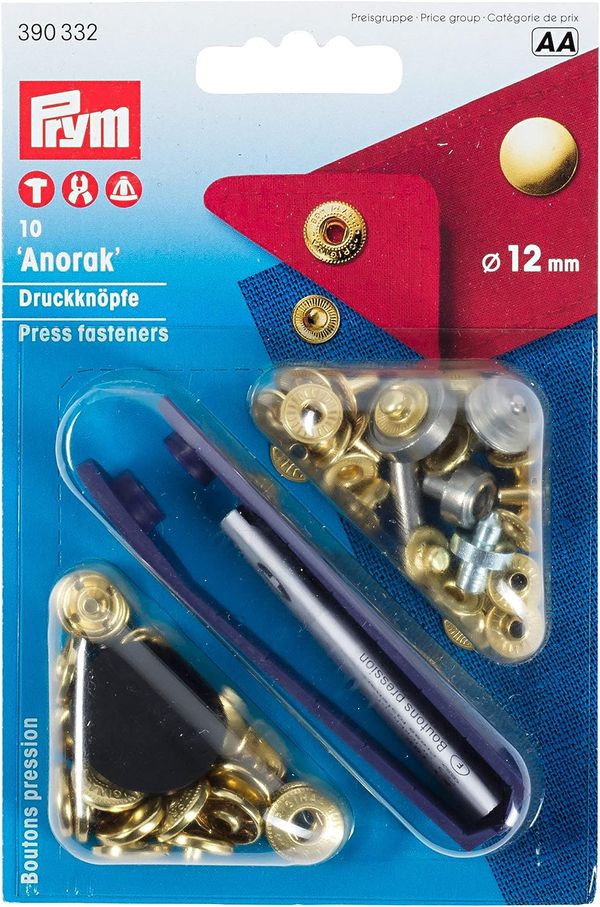 Snap Button - Prym スナップボタン Anorak キット付(ゴールド) PRM390332