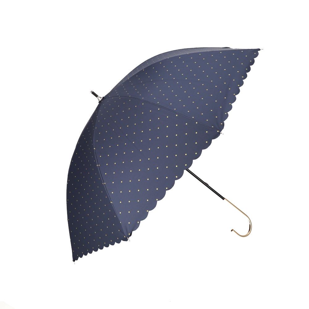 because(ビコーズ) PUコーティング 晴雨兼用 長傘(ドットグリッター/ネイビー) BF025373-1A-2J [BF0253731A2J]