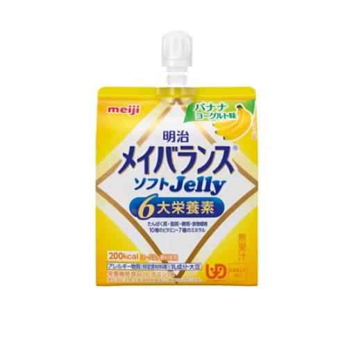 【返品種別B】□「返品種別」について詳しくはこちら□※仕様及び外観は改良のため予告なく変更される場合がありますので、最新情報はメーカーページ等にてご確認ください。◆メイバランスMiniカップと同等の栄養設計であるゼリータイプの栄養補助食品。◆1パック（125ml）あたり200kal、たんぱく質7．5g、ビタミン、ミネラル、食物繊維をバランスよく配合。◆食べやすさに配慮したゼリータイプ。◆ユニバーサルデザインフード区分の「かまなくてよい」・利便性に優れたスパウト付きパウチ容器。栄養成分表示 1個（125ml）あたりエネルギー200kcalたんぱく質7.5g脂質5.6g炭水化物31.6g　糖質29.1g　食物繊維2.5g食塩相当量0.33g亜鉛2.0mgカリウム80mgカルシウム80mg鉄2.0mgマグネシウム40mgマンガン0.46mgリン120mgナイアシン5.5mgビオチン13μgビタミンA120μgビタミンB10.30mgビタミンB20.40mgビタミンB60.60mgビタミンB121.2μgビタミンC32mgビタミンD1.2μgビタミンE7.0mg水分 94.5g■原材料名：液状デキストリン（国内製造）、砂糖、乳清たんぱく、食用油脂（なたね油、米油、パーム油、ひまわり油）、難消化性デキストリン、寒天、食塩、酵母/トレハロース、pH調整剤、安定剤（増粘多糖類）、硫酸Mg、乳酸Ca、香料、乳化剤、V.C、塩化K、紅花色素、甘味料（アセスルファムK、スクラロース）、V.E、グルコン酸亜鉛、酸化防止剤（V.C、V.E）、ピロリン酸鉄、ナイアシン、パントテン酸Ca、調味料（有機酸等）、V.B6、V.B1、V.B2、V.A、葉酸、ビオチン、V.K、V.D、V.B12、（一部に乳成分・大豆を含む）※商品の改良や表示方法の変更などにより、実際の成分と一部異なる場合があります。実際の成分は商品の表示をご覧ください。■商品区分：健康食品■原産国：日本発売元、製造元、輸入元又は販売元：明治商品区分：その他健康食品広告文責：上新電機株式会社(06-6633-1111)日用雑貨＞食品＞ゼリー