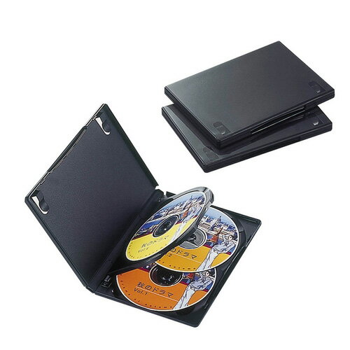 エレコム DVDトールケース（4枚収納 ブラック 3枚） CCD-DVD08BK