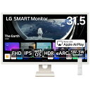 LG 31.5型 LG SMART Monitor IPS/フルHD/sRGB 99％/オールホワイト＆スリムデザイン/ハーフグレア/ 5W 5Wスピーカー/webOS23/AirPlay 2/Miracast/e-ARC/HDMI-CEC/ メーカー保証3年 32SR50F-W