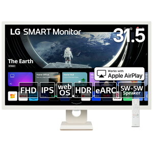 LG [31.5 LG SMART Monitor IPS/եHD/sRGB99/ۥ磻ȡǥ/ϡե쥢/ 5W+5Wԡ/webOS23/AirPlay 2/Miracast/e-ARC/HDMI-CEC/ ᡼ݾ3ǯ] 32SR50F-W