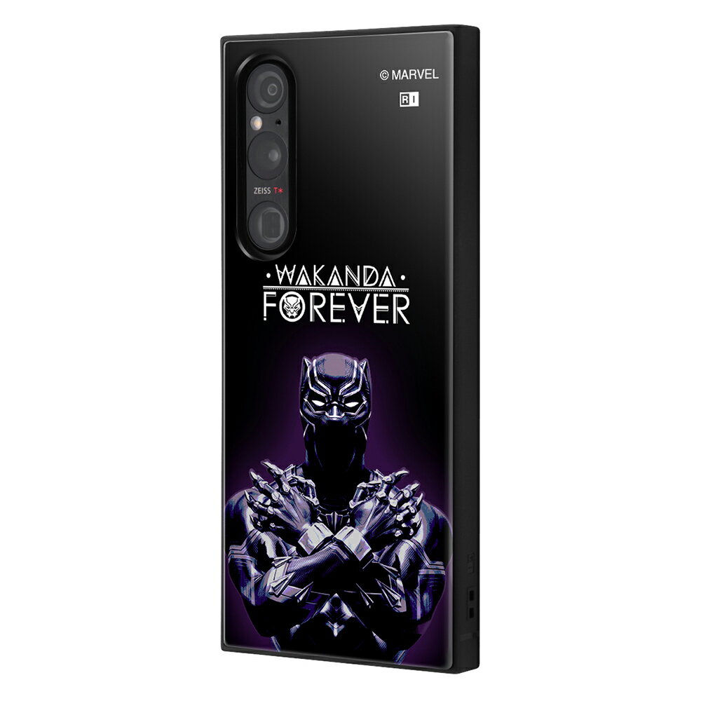 イングレム Xperia 1 V（SO-51D/SOG10/SoftBank）用 マーベル ハイブリッドケース KAKU（ブラックパンサー_ワカンダ） IQ-DMXP1M5K3TB/BKP3