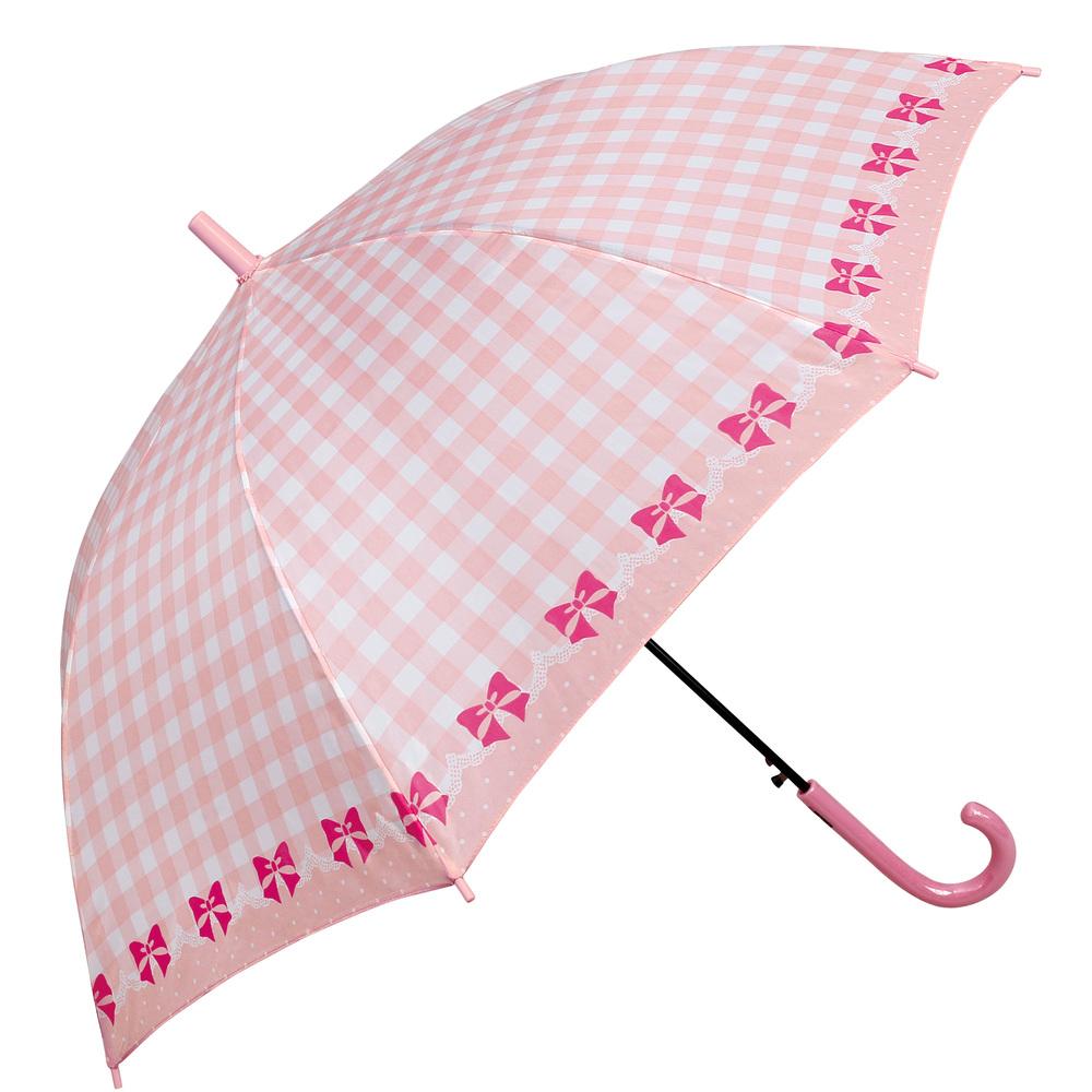 BACKYARD FAMILY(バックヤードファミリー) ジュニア耐風骨長傘 55cm(24060.ギンガムリボンピンク) BF012747-1A-2J [BF...